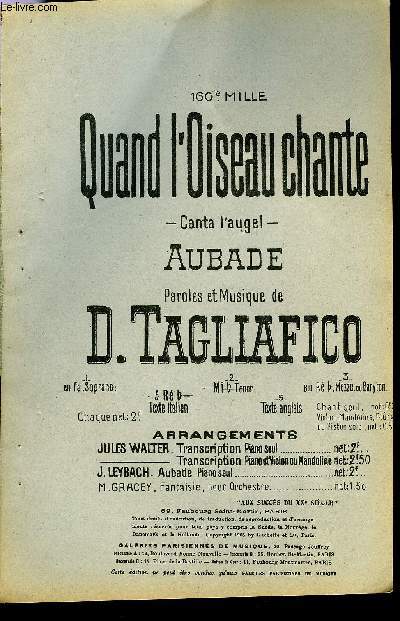 QUAND L'OISEAU CHANTE