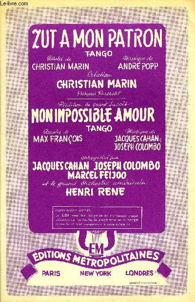 ZUT A MON PATRON / MON IMPOSSIBLE AMOUR