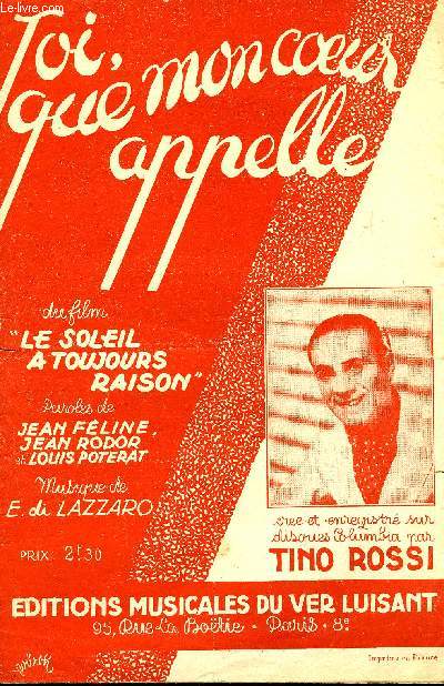 TOI, QUE MON COEUR APPELLE