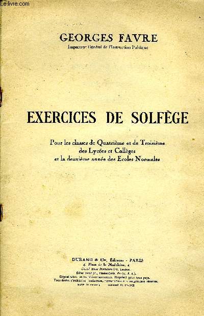 EXERCICES DE SOLFEGE