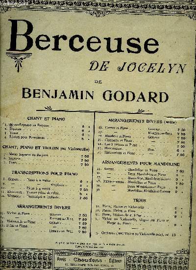 BERCEUSE DE JOCELYN