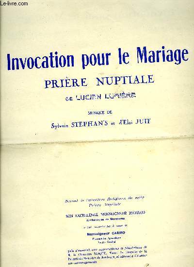 INVOCATION POUR LE MARIAGE