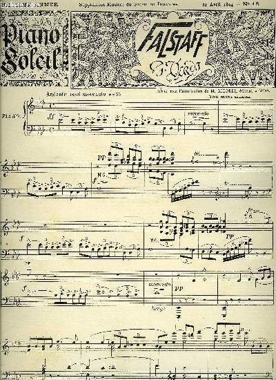 PIANO SOLEIL 22 AVRIL 1894, N16
