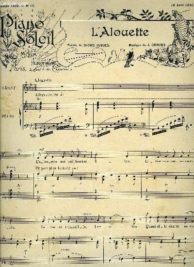 PIANO SOLEIL 16 AVRIL 1899, N16