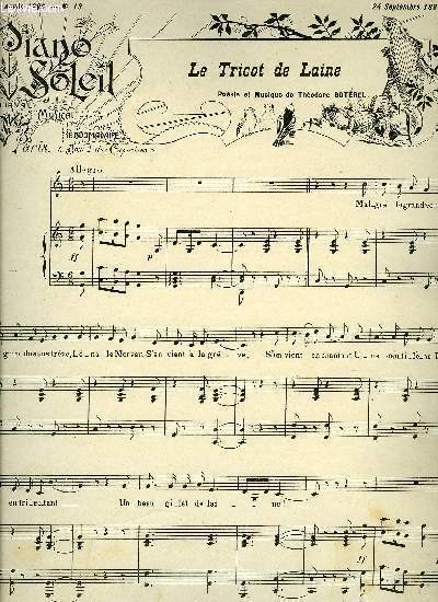 PIANO SOLEIL 24 SEPTEMBRE 1899, N13