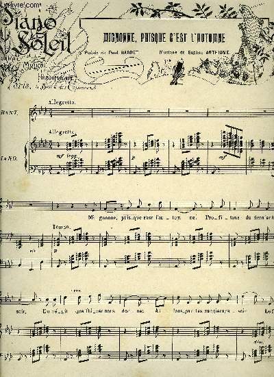 PIANO SOLEIL 5 NOVEMBRE 1899, N19