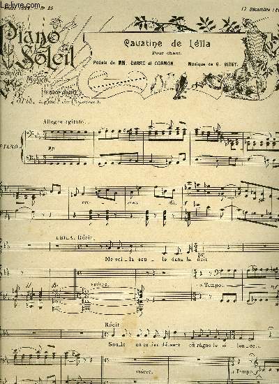 PIANO SOLEIL 17 DECEMBRE 1899, N25
