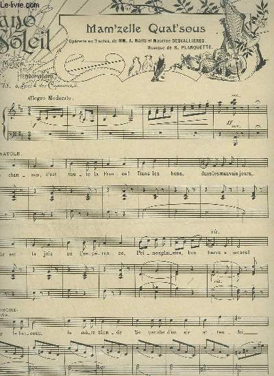 PIANO SOLEIL - N11 DU 17 MARS 1901 : MAM'ZELLE QUAT'SOUS + MUSETTE.
