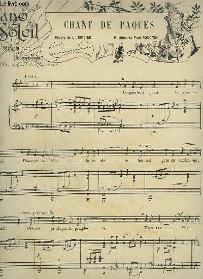 PIANO SOLEIL - N13 DU 31 MARS 1901 : CHANT DE PACQUES + JOYEUSE AUBADE + COMMUNION.