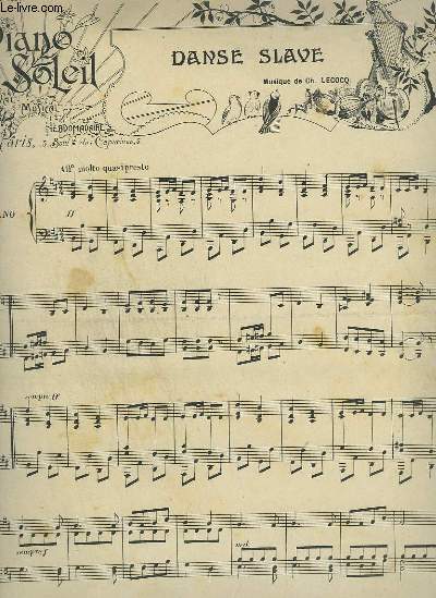PIANO SOLEIL - N14 DU 7 AVRIL 1901 : DANSE SLAVE + GAVOTTE PRINCESSE + RAYON D'OR + HAWTHORN.