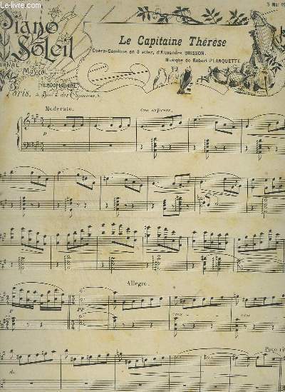 PIANO SOLEIL - N18 DU 5 MAI 1901 : LE CAPITAINE THERESE + MARCHE DE LA CATHEDRALE DE COLOGNE.