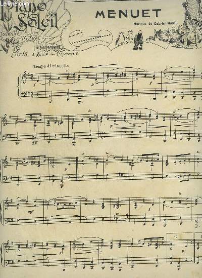 PIANO SOLEIL - N5 DU 4 AOUT 1901 : MENUET + JOYEUSE PROMENADE + BERCEUSE + GAVOTTE.