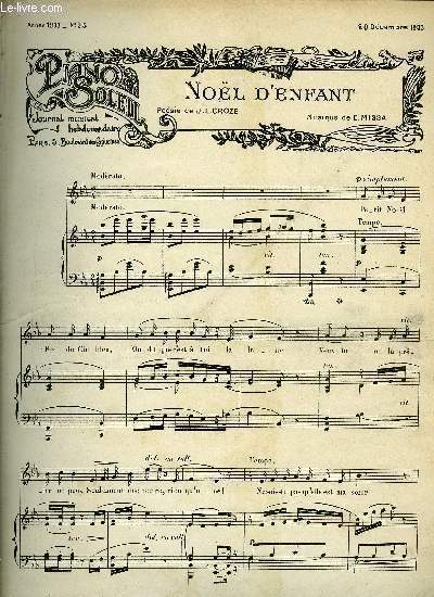 PIANO SOLEIL 20 DECEMBRE 1903, N25