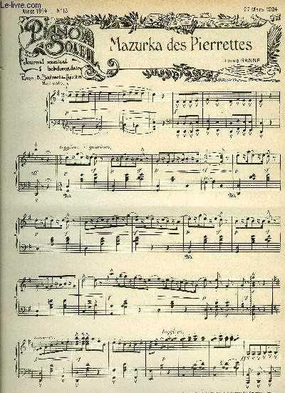PIANO SOLEIL 27 MARS 1904, N13