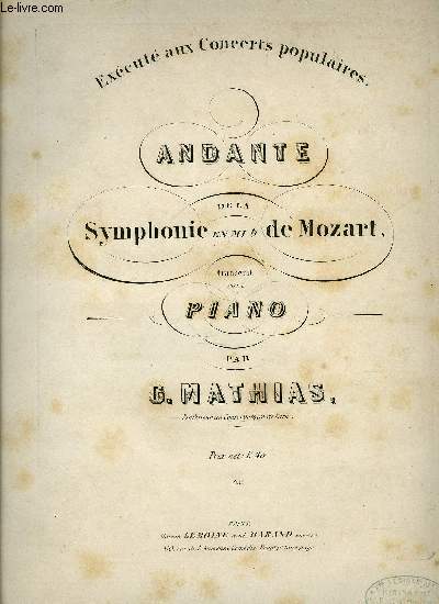 ANDANTE DE LA SYMPHONIE EN MI BEMOL DE MOZART