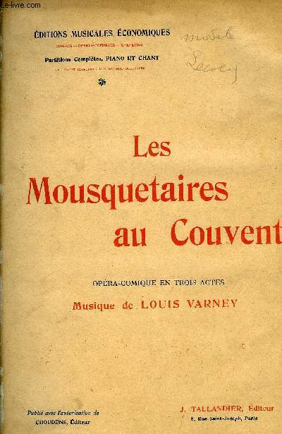 LES MOUSQUETAIRES AU COUVENT