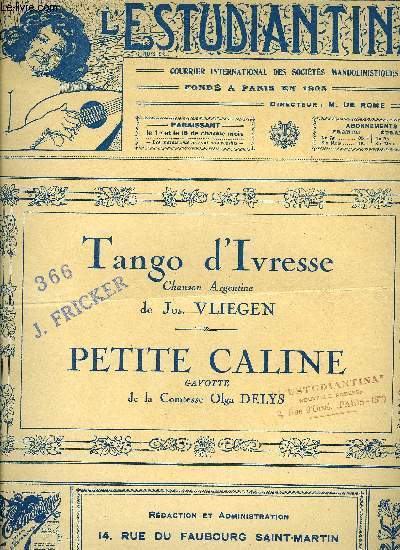 TANGO D'IVRESSE / PETITE CALINE