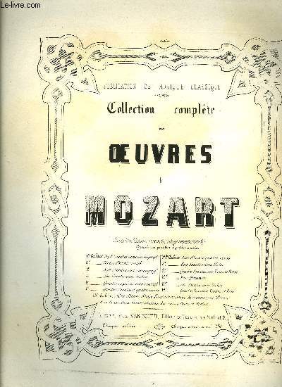COLLECTION COMPLETE DES OEUVRES DE MOZART