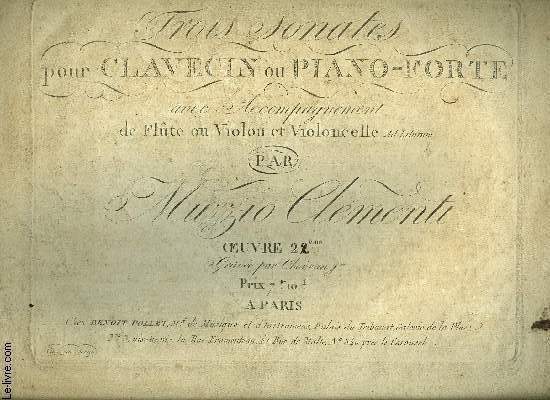 TROIS SONATES POUR CLAVECIN OU PIANO-FORTE