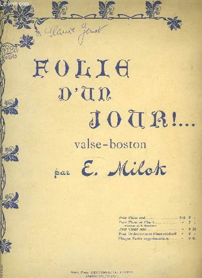 FOLIE D'UN JOUR