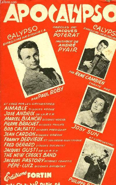 APOCALYPSO / C'EST TOUT - PYAIR André / DORSEY Pierre / EMER Michel - 1949 - Picture 1 of 1
