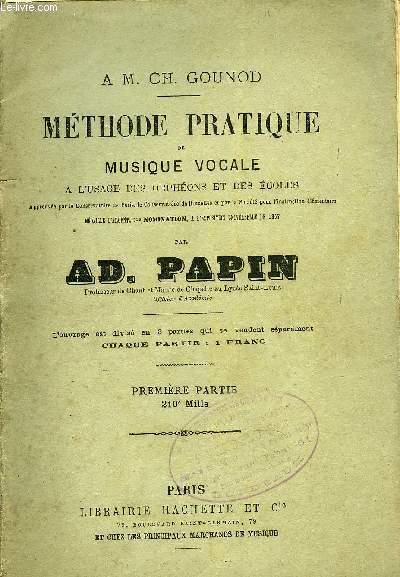 METHODE PRATIQUE DE MUSIQUE VOCALE