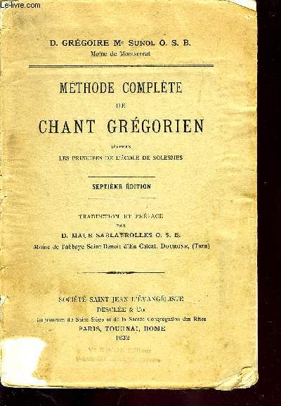 METHODE COMPLETE DE CHANT GREGORIEN