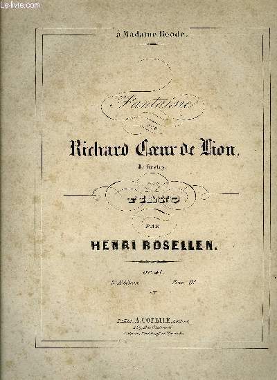 FANTAISIE SUR RICHARD COEUR DE LION