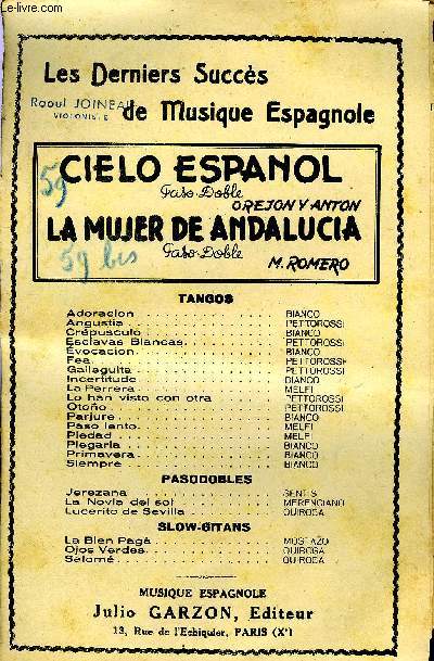CIELO ESPANOL / LA MUJER DE ANDALUCIA