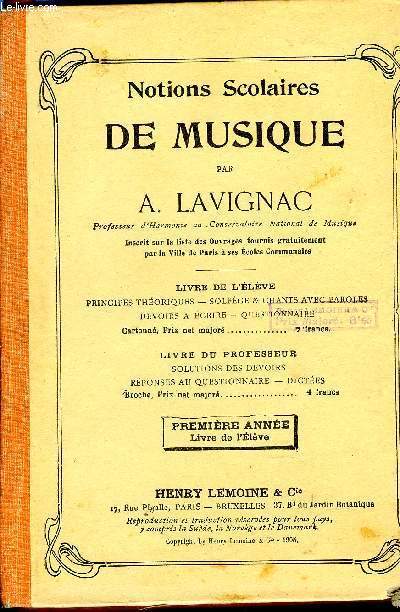 NOTIONS SCOLAIRES DE MUSIQUE