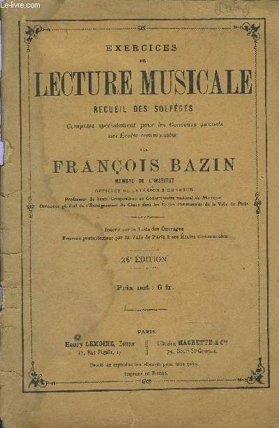 EXERCICES DE LECTURE MUSICALE