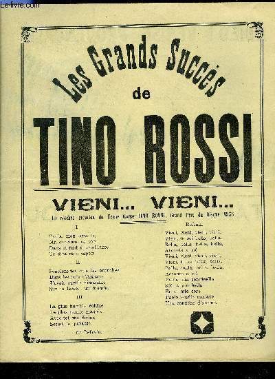 LES GRANDS SUCCES DE TINO ROSSI