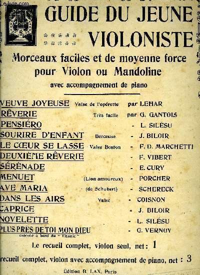 GUIDE DU JEUNE VIOLONISTE