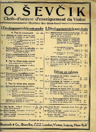 CHEFS D'OEUVRE D'ENSEIGNEMENT DU VIOLON