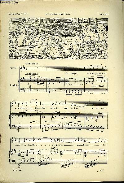 SUPPLEMENT MUSICAL AU N2871 DE L'ILLUSTRATION