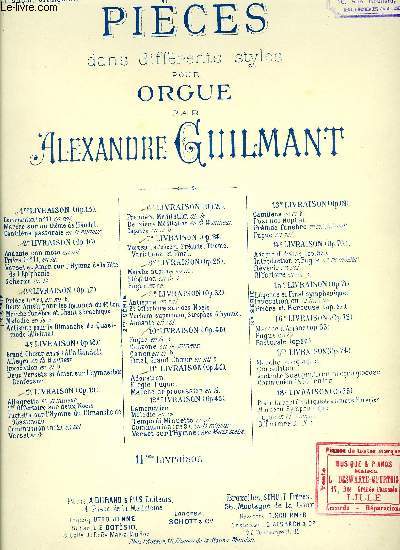 PIECES DANS DIFFERENTS STYLES POUR ORGUE