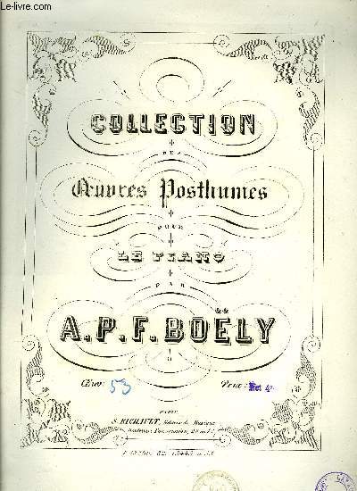 COLLECTION DES OEUVRES POSTHUMES POUR LE PIANO