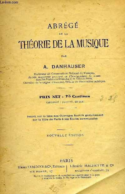 ABREGE DE LA THEORIE DE LA MUSIQUE