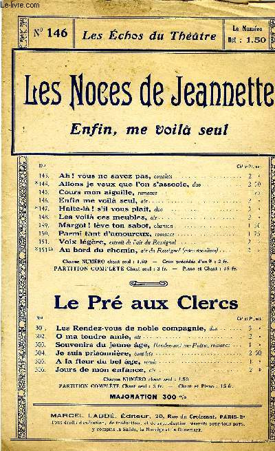 LES ECHOS DU THETRE N146. LES NOCES DE JEANNETTE