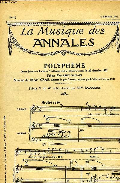 LA MUSIQUE DES ANNALES N15 POLYPHEME