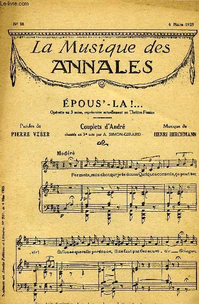 LA MUSIQUE DES ANNALES N16 EPOUS'-LA !