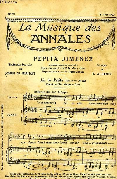 LA MUSIQUE DES ANNALES N21 PEPITA JIMENEZ