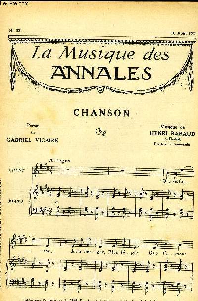LA MUSIQUE DES ANNALES N33 CHANSON