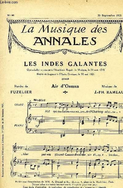 LA MUSIQUE DES ANNALES N46 LES INDES GALANTES