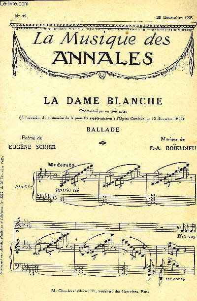 LA MUSIQUE DES ANNALES N49 LA DAME BLANCHE