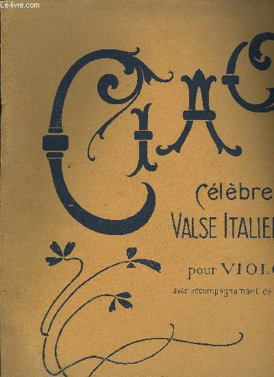 CELEBRE VALSE ITALIENNE POUR VIOLON AVEC ACCOMPAGNEMENT DE PIANO arrang pour piano et violon