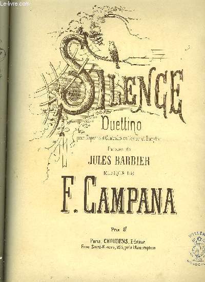 SILENCE DUETTINO ( guarda che blanca luna ) pour soprano et contralto ou tenor et baryton