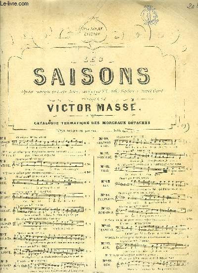 LES SAISONS OPERA COMIQUE EN TROIS ACTES (deuxime dition) N17 AIR pour piano et chant