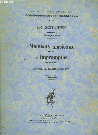 MOMENTS MUSICAUX & IMPROMPTUS pour piano