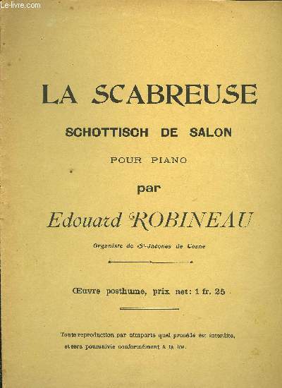 LA SCABREUSE SCOTTISCH DE SALON pour piano
